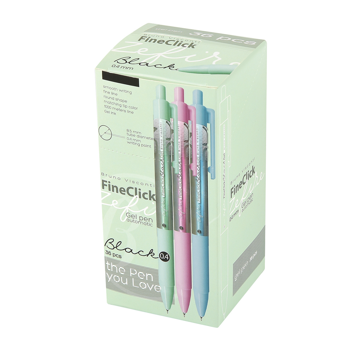 РУЧКА "FineClick.Zefir" ГЕЛЕВАЯ, АВТОМАТИЧЕСКАЯ, 0.4 ММ, ЧЕРНЫЙ (3 РУЧКА "FineClick.Zefir" ГЕЛЕВАЯ, АВТОМАТИЧЕСКАЯ, 0.4 ММ, ЧЕРНЫЙ (3