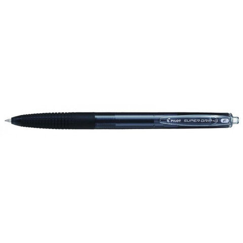 Ручка шариковая автоматическая с грипом PILOT Super Grip G, ЧЕРНАЯ, линия 0,21