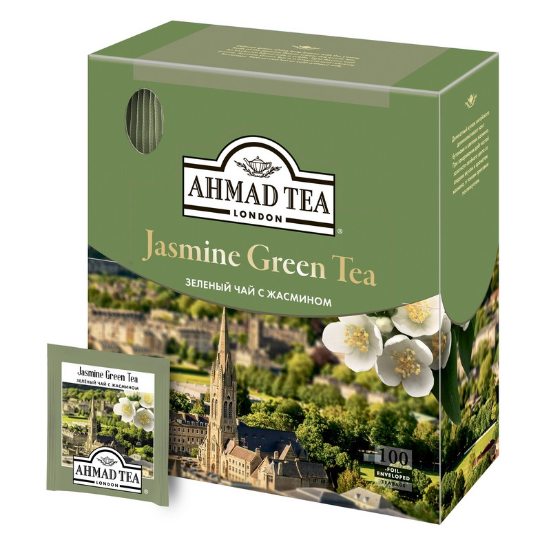 Чай Ahmad Green Jasmine Tea зеленый 100пак/уп 475-08 Чай Ahmad Green Jasmine Tea зеленый 100пак/уп 475-08