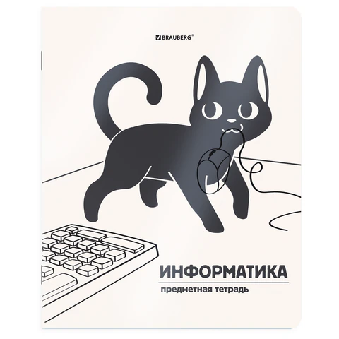 Тетрадь предметная КОТ-НЕПОСЕДА 48 л., пластиковая обложка, ИНФОРМАТИКА, клетка, Тетрадь предметная КОТ-НЕПОСЕДА 48 л., пластиковая обложка, ИНФОРМАТИКА, клетка,