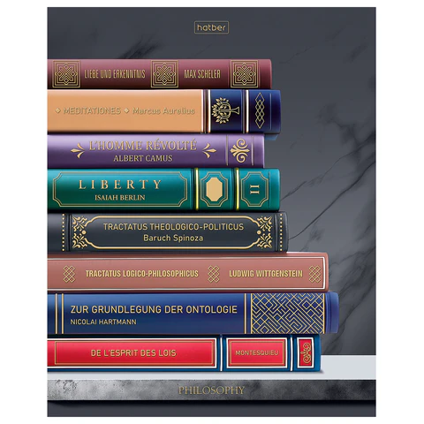 Тетрадь А5, 48 л., HATBER, скоба, клетка, Soft-touch ламинация, 3D-фольга, Тетрадь А5, 48 л., HATBER, скоба, клетка, Soft-touch ламинация, 3D-фольга,