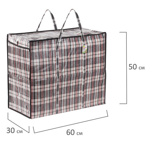 Сумка-баул хозяйственная, полипропилен, 60х50х30 см, 90 литров, черно-красная, Сумка-баул хозяйственная, полипропилен, 60х50х30 см, 90 литров, черно-красная,