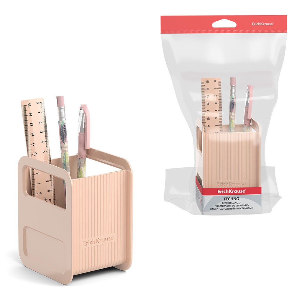Набор настольный пластиковый ErichKrause® Techno, Powder, розовый Набор настольный пластиковый ErichKrause® Techno, Powder, розовый