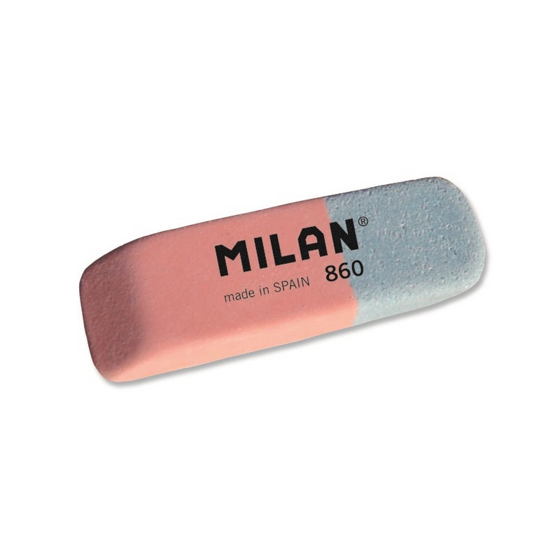 Ластик каучуковый Milan 860 комбинир. для стирания чернил и графита Ластик каучуковый Milan 860 комбинир. для стирания чернил и графита
