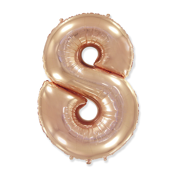Цифра 8 Gold Rose 40"/102 см фольгированный шар Цифра 8 Gold Rose 40"/102 см фольгированный шар