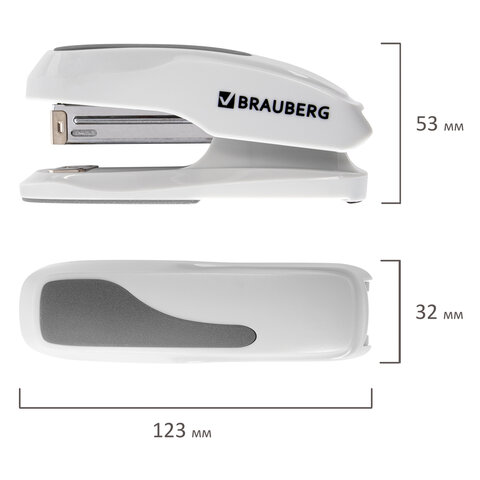Степлер №24/6, 26/6 BRAUBERG "Extra", до 30 листов, серый, 229089 Степлер №24/6, 26/6 BRAUBERG "Extra", до 30 листов, серый, 229089