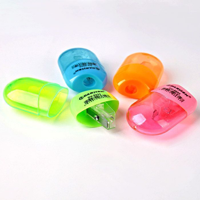 Точилка пластиковая "Darvish" ассорти с контейнером