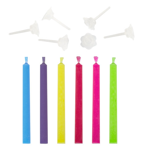 Набор свечей для торта с цветным пламенем 6 шт., 6 см, с держателями, ЗОЛОТАЯ Набор свечей для торта с цветным пламенем 6 шт., 6 см, с держателями, ЗОЛОТАЯ