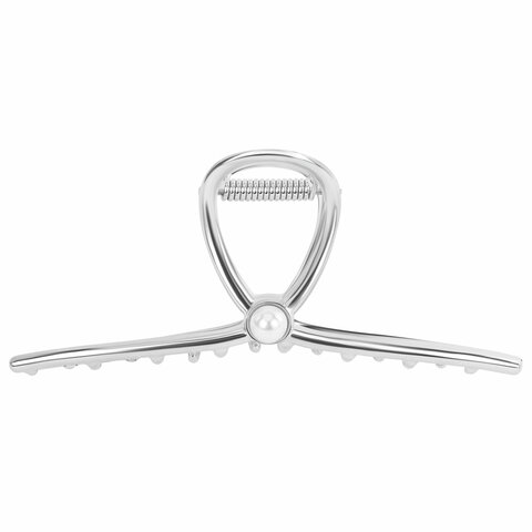 Краб для волос 11 см, с жемчужинкой, серебристый, MONTE VITA (МОНТЕ ВИТА),
