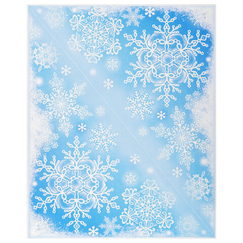 Украшение для окон и стекла ЗОЛОТАЯ СКАЗКА "Морозные узоры 4", 30х38 Украшение для окон и стекла ЗОЛОТАЯ СКАЗКА "Морозные узоры 4", 30х38