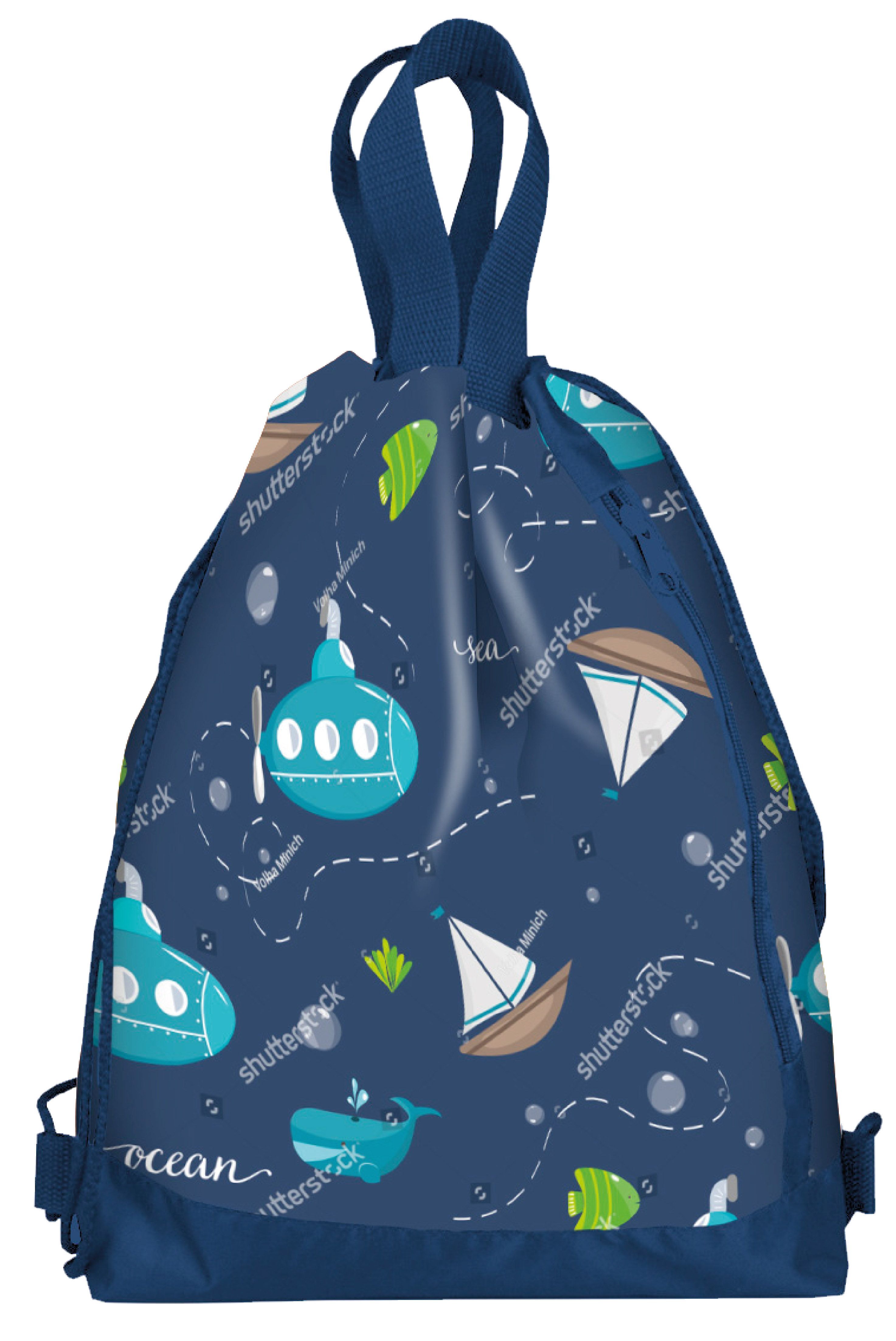 Мешок для обуви Каляка-Маляка КОРАБЛИКИ 38x35x6 см синий 1 отд. с бол. карманом Мешок для обуви Каляка-Маляка КОРАБЛИКИ 38x35x6 см синий 1 отд. с бол. карманом