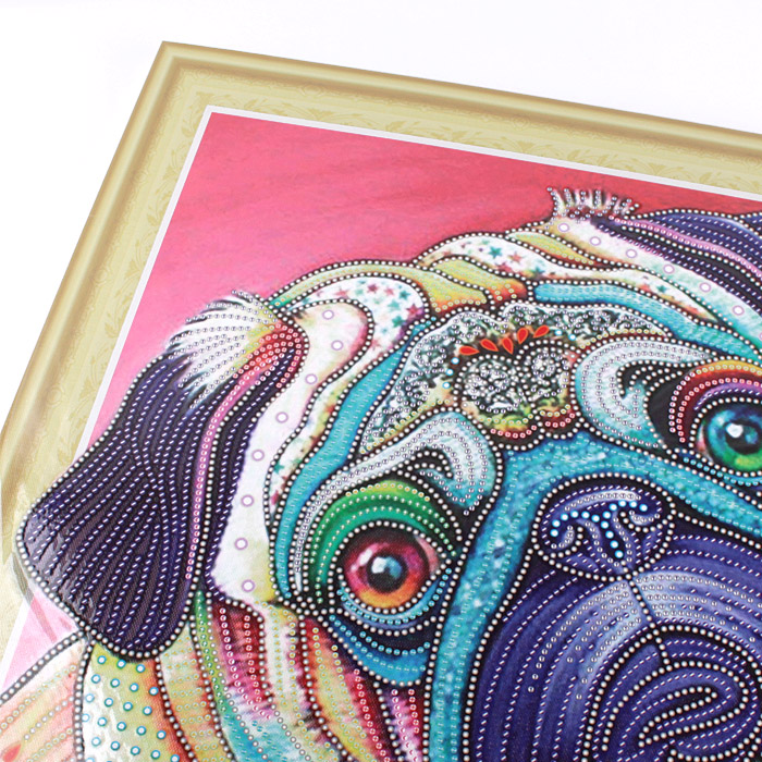Алмазная мозаика (живопись) "Darvish" 40*50см Мопс