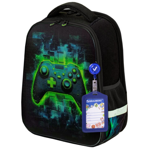 Ранец BRAUBERG FIT, 2 отделения, "Neon gamepad", 3D-панель, 38х27х14 Ранец BRAUBERG FIT, 2 отделения, "Neon gamepad", 3D-панель, 38х27х14