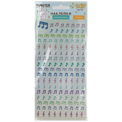 Наклейки гелевые "Яркое ассорти", 17,5х9 см, ассорти 8 видов, FUNSTER
