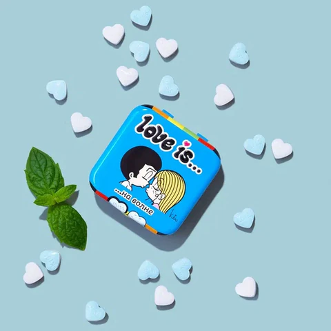 Драже освежающие в форме сердца LOVE IS, вкус мята, 20 г, 709242