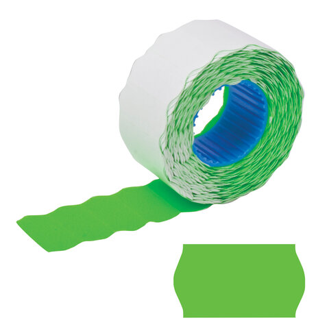 Этикет-лента 26х12 мм, волна, зеленая, комплект 5 рулонов по 800 шт., BRAUBERG, Этикет-лента 26х12 мм, волна, зеленая, комплект 5 рулонов по 800 шт., BRAUBERG,