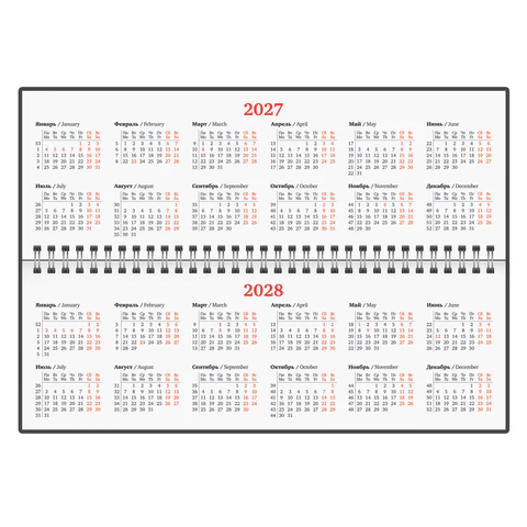 Планинг датированный 2027, 305х140 мм, BRAUBERG "Favorite", под кожу,