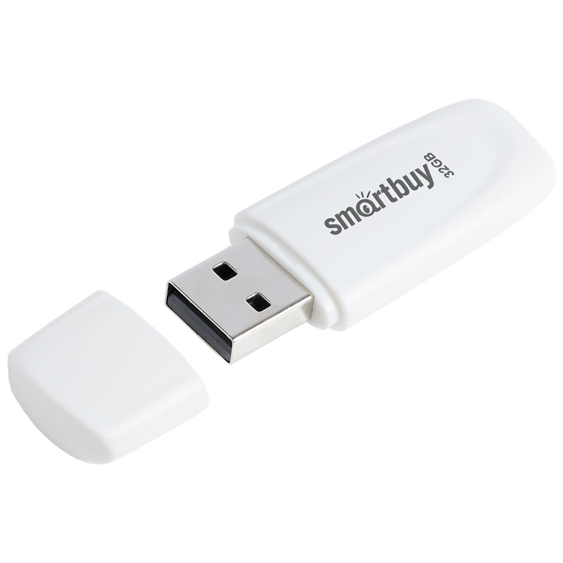 Память Smart Buy "Scout" 32GB, USB 2.0 Flash Drive, белый Память Smart Buy "Scout" 32GB, USB 2.0 Flash Drive, белый