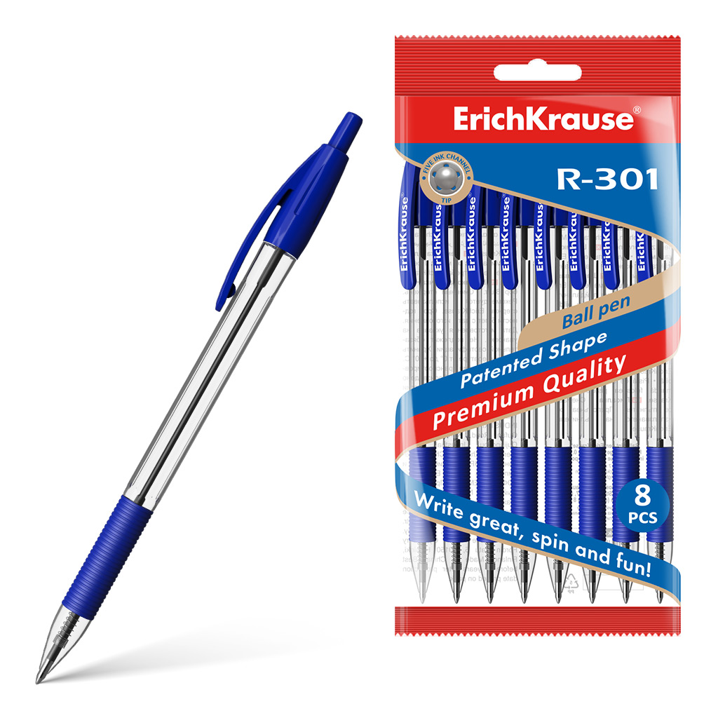 Ручка шариковая автоматическая ErichKrause® R-301 Classic Matic&Grip 1.0, Ручка шариковая автоматическая ErichKrause® R-301 Classic Matic&Grip 1.0,
