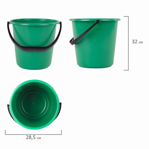 Ведро 10 л, без крышки, пластиковое, хозяйственное, УСИЛЕННОЕ, цвет ассорти, Ведро 10 л, без крышки, пластиковое, хозяйственное, УСИЛЕННОЕ, цвет ассорти,
