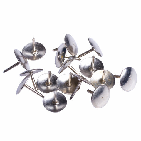 Кнопки канцелярские STAFF, металлические, никелированные, 10 мм, 50 шт., в