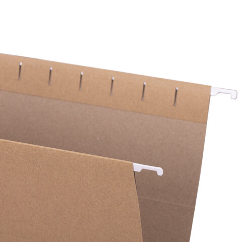 Подвесные папки A4/Foolscap (404х240мм) до 80л, КОМПЛЕКТ 10шт., крафт-картон, Подвесные папки A4/Foolscap (404х240мм) до 80л, КОМПЛЕКТ 10шт., крафт-картон,