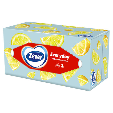 Салфетки косметические 2-слойные в картонном коробе, 250 штук, ZEWA Everyday, Салфетки косметические 2-слойные в картонном коробе, 250 штук, ZEWA Everyday,
