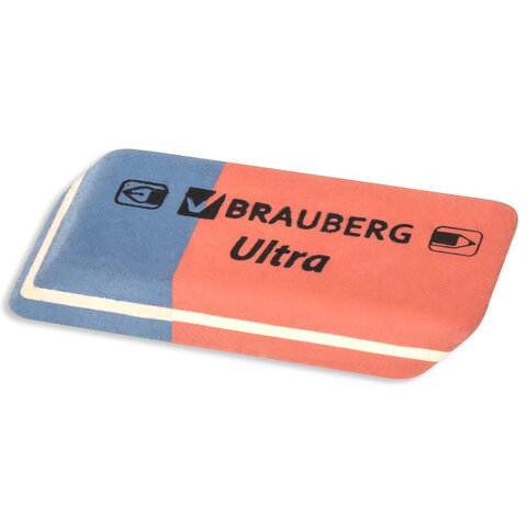 Ластик BRAUBERG "Ultra", 42х14х8 мм, красно-синий, натуральный каучук,
