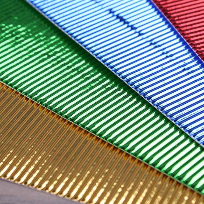 Картон цветной гофрированный фольгинированный А4 4л. 4цв. "Стрекоза"