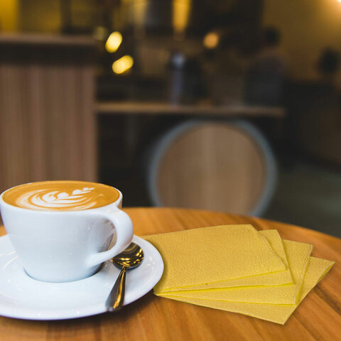 Салфетки бумажные 400 шт., 24х24 см, "Big Pack", жёлтые, 100% Салфетки бумажные 400 шт., 24х24 см, "Big Pack", жёлтые, 100%