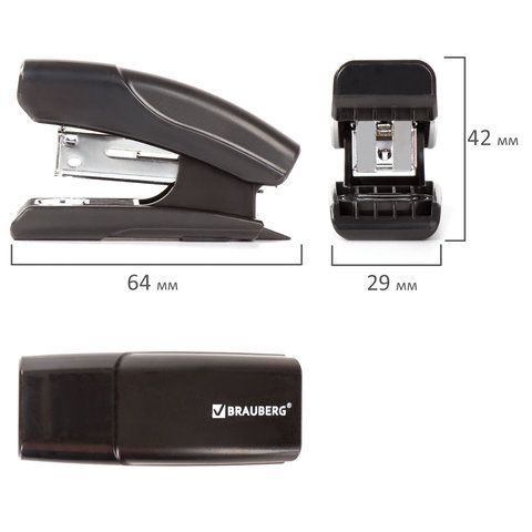 Степлер №24/6, 26/6 МИНИ BRAUBERG "Black Jack", до 15 листов, Степлер №24/6, 26/6 МИНИ BRAUBERG "Black Jack", до 15 листов,