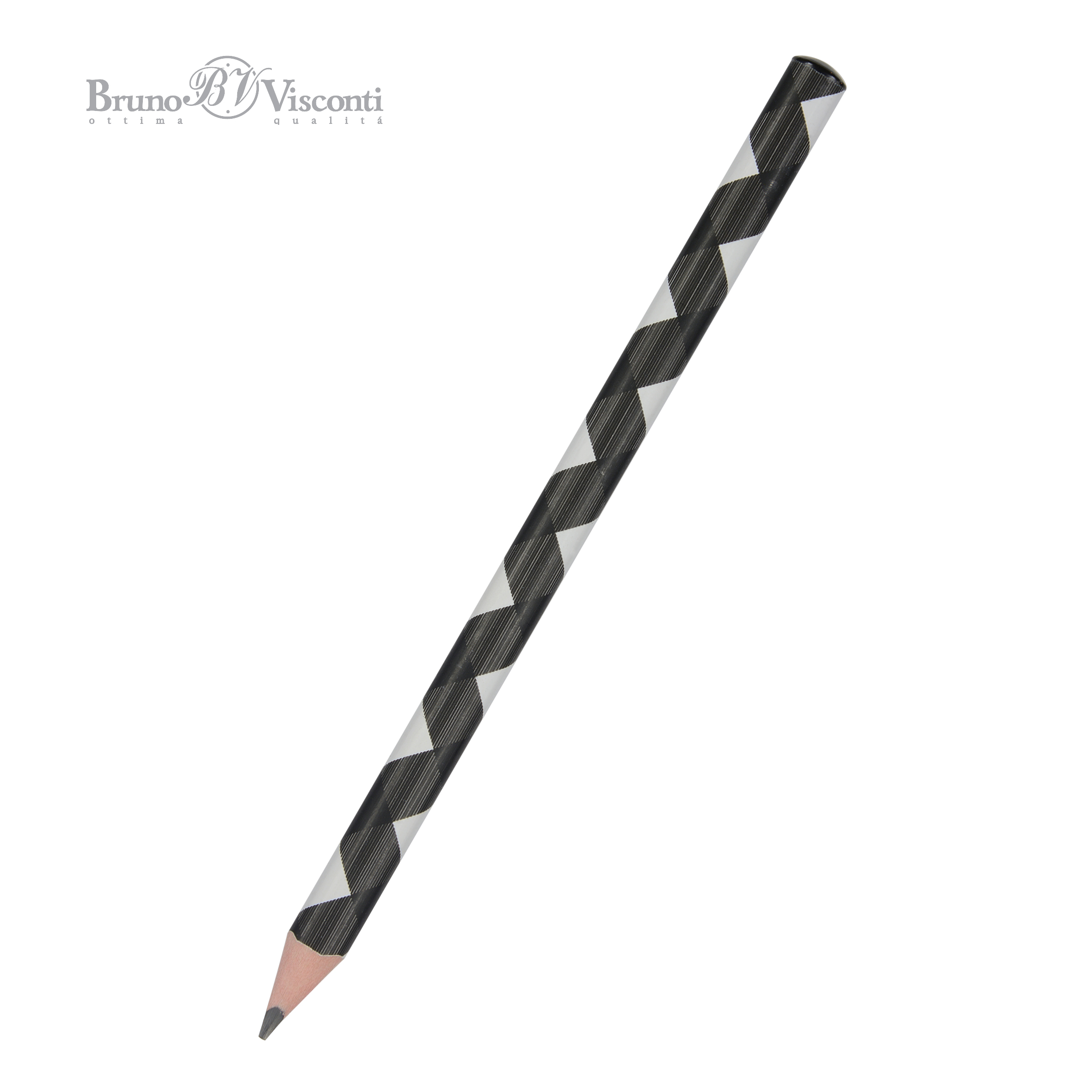 КАРАНДАШ ЧЕРНОГРАФИТОВЫЙ "HappyGraphix Jumbo. Монохром. Зигзаг" 4В, КАРАНДАШ ЧЕРНОГРАФИТОВЫЙ "HappyGraphix Jumbo. Монохром. Зигзаг" 4В,