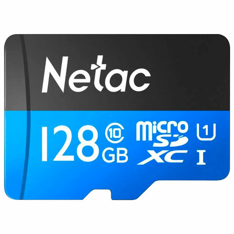 Карта памяти microSDXC 128 ГБ, NETAC P500 Standard, UHS-I U3, 128 Мб/с, (class