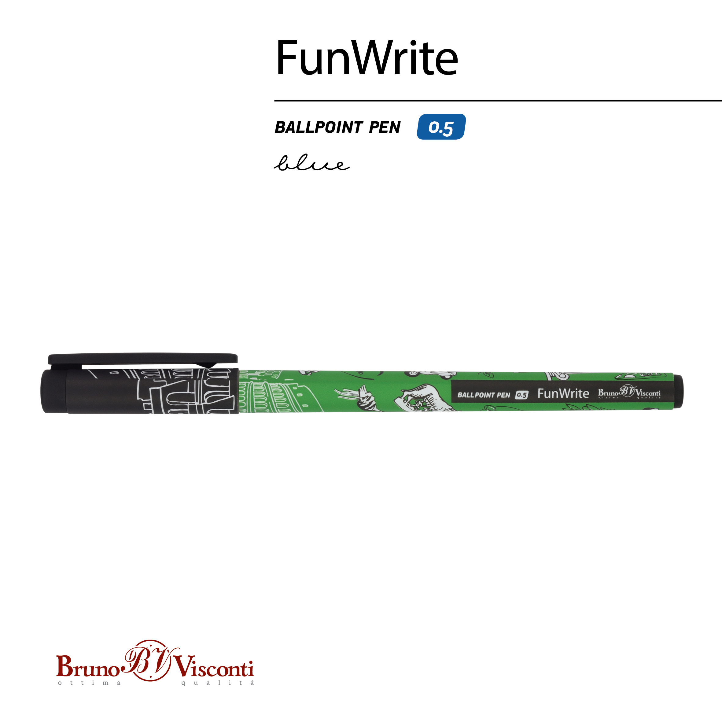 РУЧКА "FunWrite. Романтическое путешествие. Рим" ШАРИКОВАЯ 0.5 ММ,