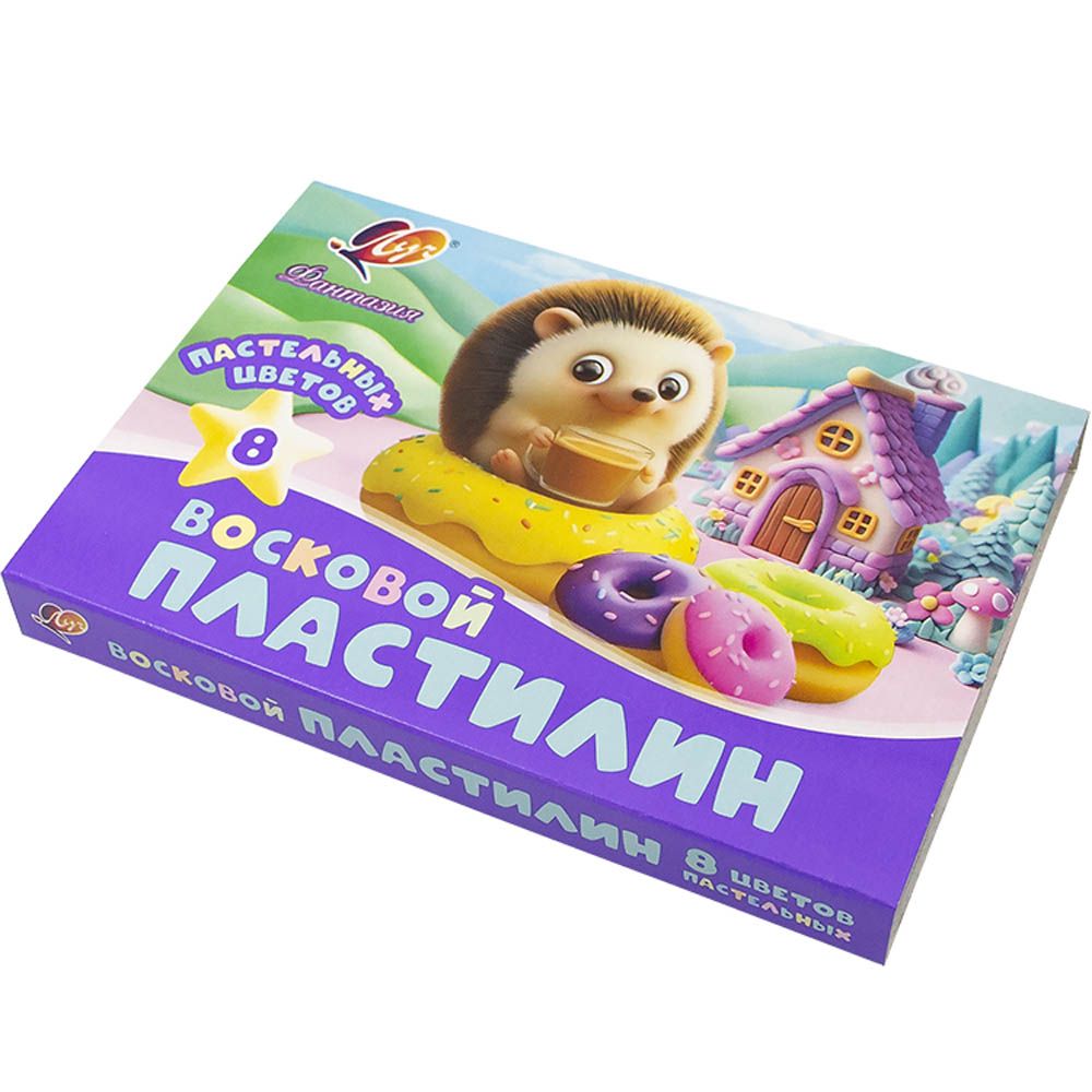 Пластилин восковой классический Луч ФАНТАЗИЯ 8 цв. пастель 120 г ассорти, со Пластилин восковой классический Луч ФАНТАЗИЯ 8 цв. пастель 120 г ассорти, со