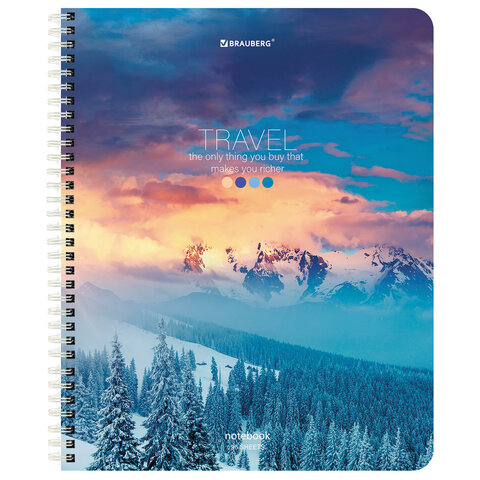 Тетрадь А5, 96 л., BRAUBERG, гребень, клетка, "Travel", 404426 Тетрадь А5, 96 л., BRAUBERG, гребень, клетка, "Travel", 404426