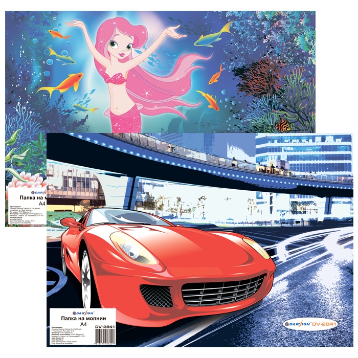 Папка для тетрадей А4 на молнии с рисунком "Darvish" Папка для тетрадей А4 на молнии с рисунком "Darvish"