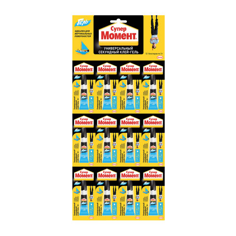 Клей моментальный, гель, Супер МОМЕНТ, мультикарта, 3 г, 622917