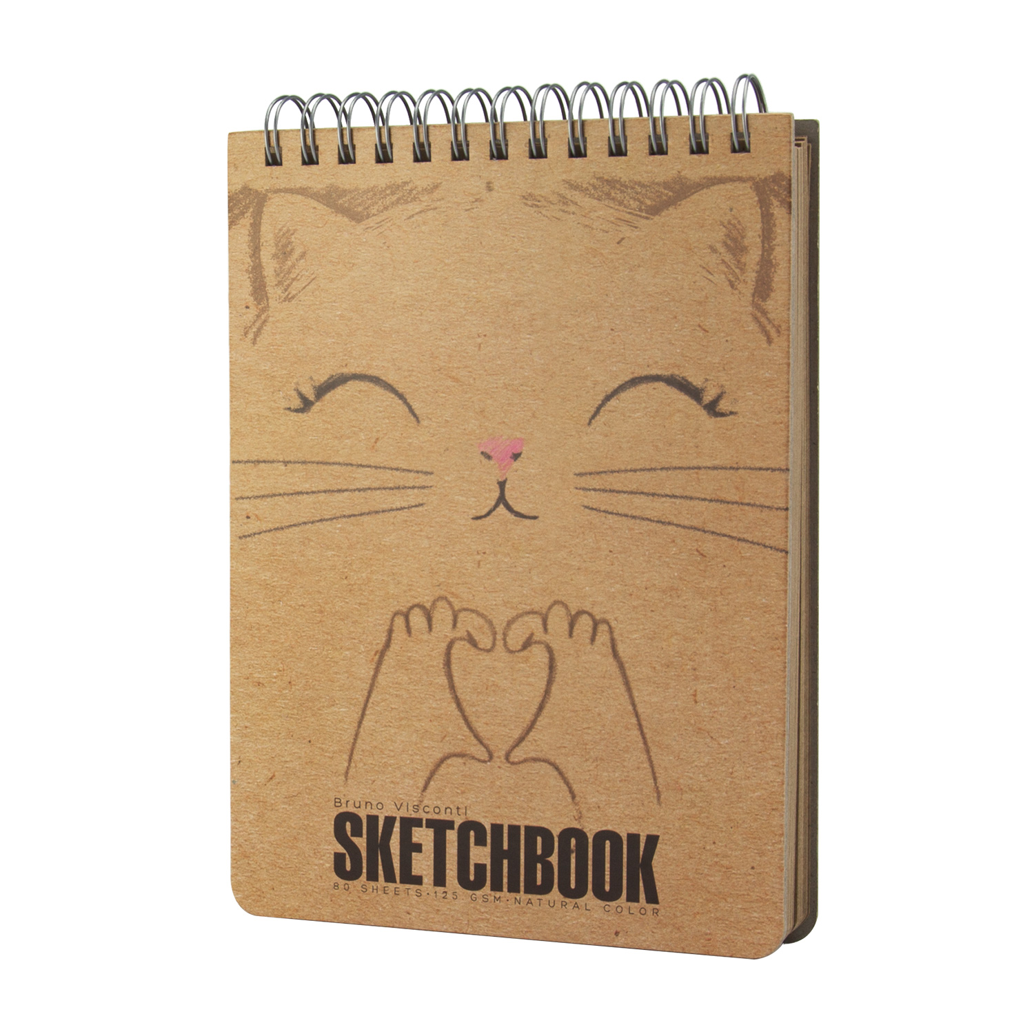 SKETCHBOOK BV, 185х250 мм, 80 Л.КРАФТ 125 гр, НА ГРЕБНЕ (4 ВИДА)