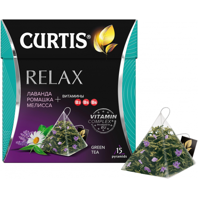 Чай Curtis зеленый Relax,ароматизированный,средний лист, 15шт/уп Чай Curtis зеленый Relax,ароматизированный,средний лист, 15шт/уп