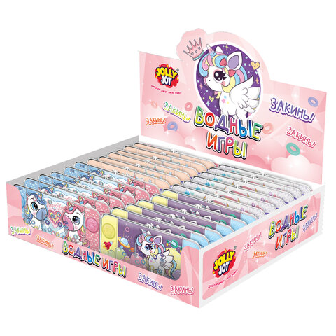 Водная игра ЕДИНОРОЖКИ, 15х7 см, колечки, ассорти, 4 вида, дисплей, JOLLY JOT