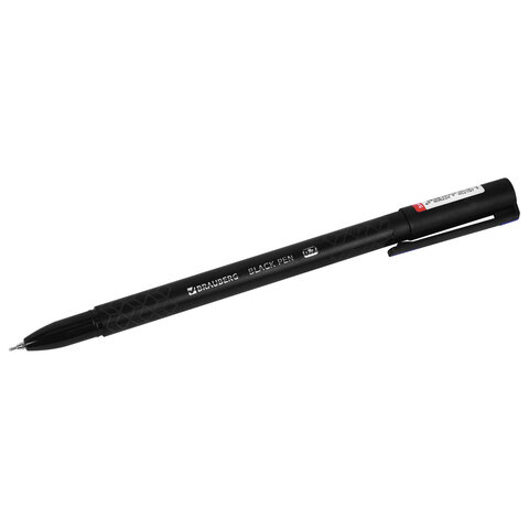 Ручка шариковая масляная BRAUBERG "BLACK PEN", СИНЯЯ, игольчатый узел