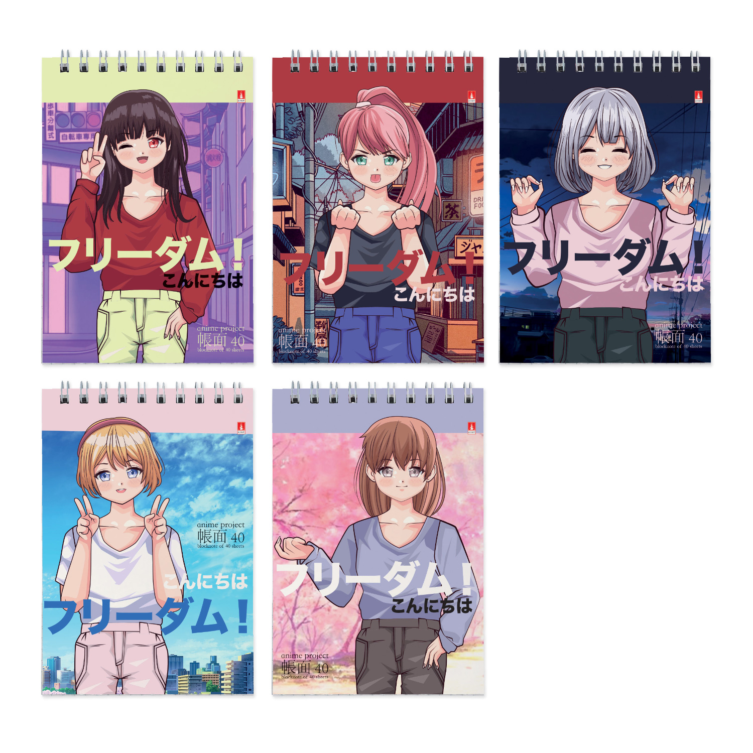 БЛОКНОТ ГР. Ф.А6 40 Л. "ANIME. FREEDOM" 5 ВИДОВ БЛОКНОТ ГР. Ф.А6 40 Л. "ANIME. FREEDOM" 5 ВИДОВ