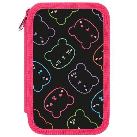 Пенал ПИФАГОР, 3 отделения, ламинированный картон, 19х11 см, "Bears",