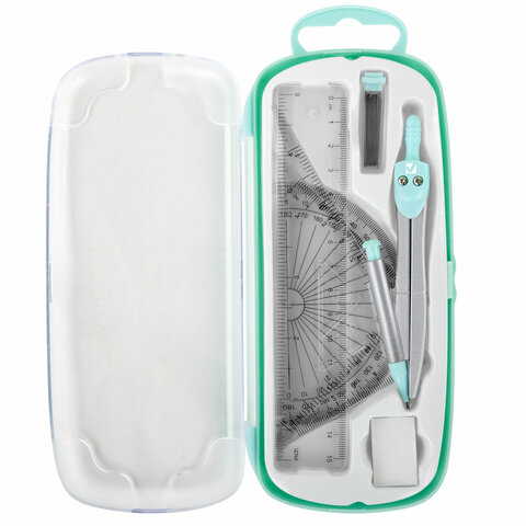 Готовальня BRAUBERG SCHOOL KIT, 9 предметов, циркуль 125 мм, чертежные Готовальня BRAUBERG SCHOOL KIT, 9 предметов, циркуль 125 мм, чертежные