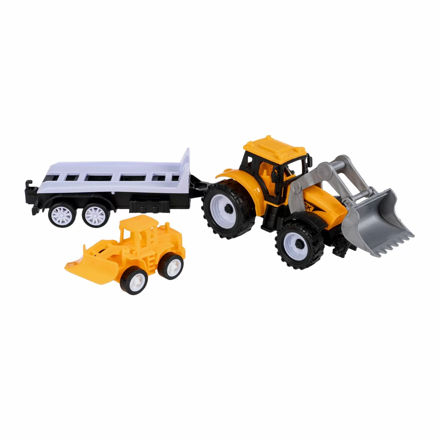 Машинка трактор с прицепом, цвет жёлтый, РАС 29х13 см, 3 вида, арт.M1505-31
