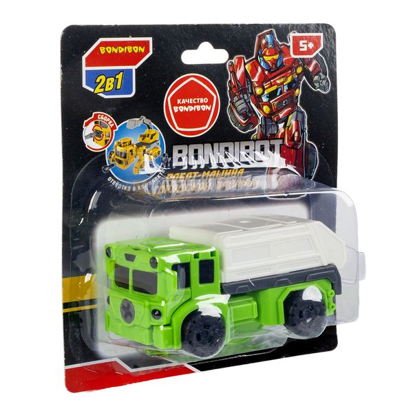 Трансформер робот-машина городской службы, 2 в 1 BONDIBOT Bondibon, мусоровоз, Трансформер робот-машина городской службы, 2 в 1 BONDIBOT Bondibon, мусоровоз,