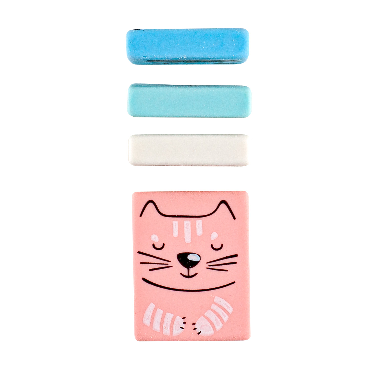 ЛАСТИК "HappyGraphix. Милашки-мордашки", 4 цвета ЛАСТИК "HappyGraphix. Милашки-мордашки", 4 цвета