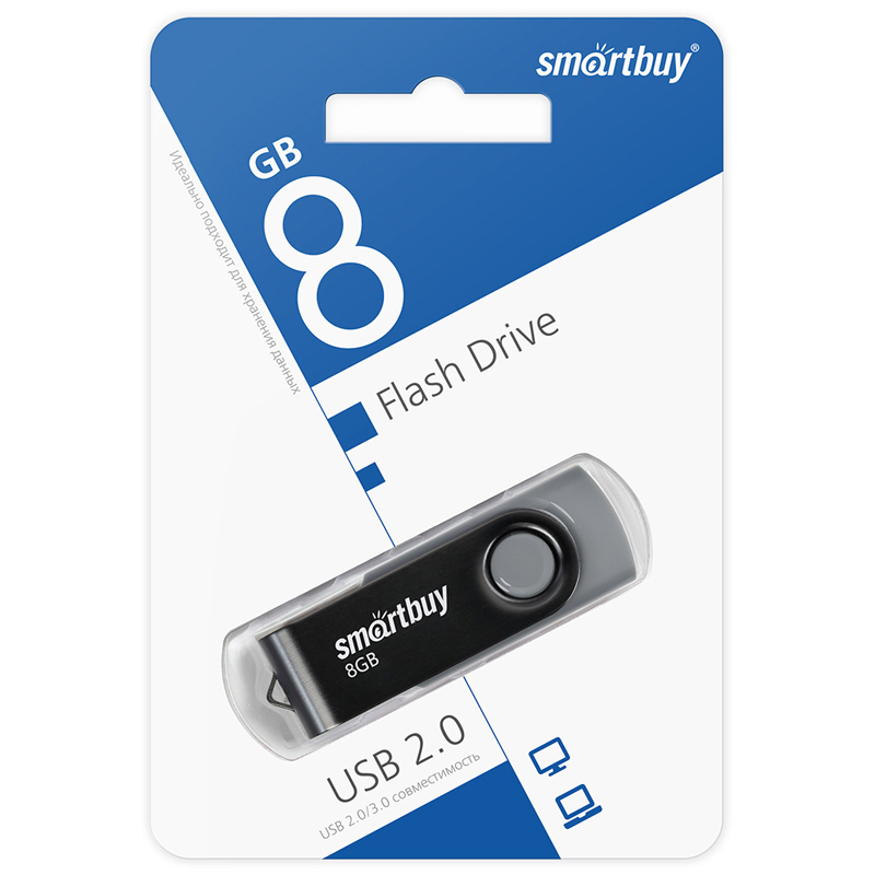 Память Smart Buy "Twist" 8GB, USB 2.0 Flash Drive, черный Память Smart Buy "Twist" 8GB, USB 2.0 Flash Drive, черный