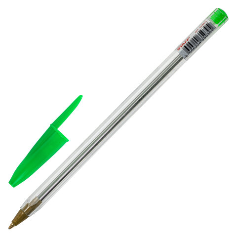 Ручка шариковая STAFF "Basic Budget BP-04", ЗЕЛЕНАЯ, линия письма 0,5 Ручка шариковая STAFF "Basic Budget BP-04", ЗЕЛЕНАЯ, линия письма 0,5